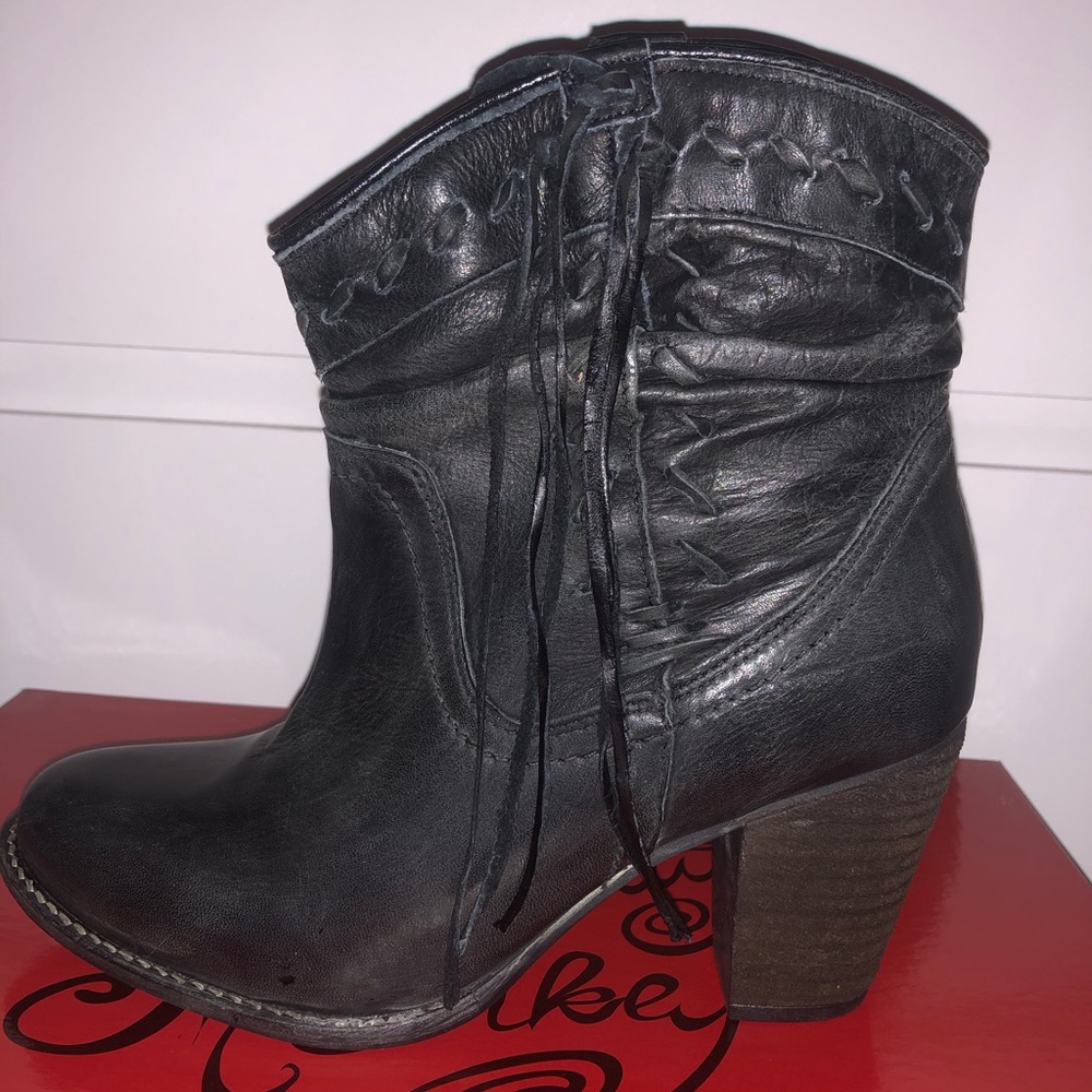 COPY - NEW leather fringe booties